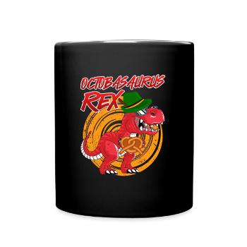Oktobasaurus Rex Dinosaurier Brezel - Tasse einfarbig - Schwarz - Vorne