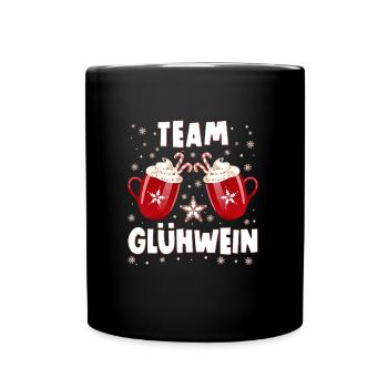 Weihnachtsmarkt TEAM Glühwein Weihnachten - Tasse einfarbig - Schwarz - Vorne