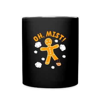 Lebkuchenmann Weihnachten Oh Snap! Plätzchen - Tasse einfarbig - Schwarz - Vorne