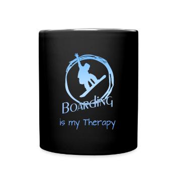 snowboard, Snowboarding, boarding - Tasse einfarbig - Schwarz - Vorne