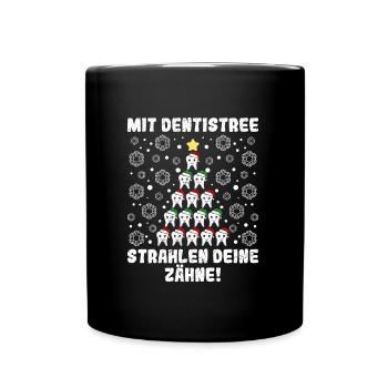 Weihnachtsbaum Mit Dentistree Strahlen deine Zähne - Tasse einfarbig - Schwarz - Vorne