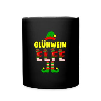 Glühwein Elfe Wichtel Weihnachtsmarkt - Tasse einfarbig - Schwarz - Vorne