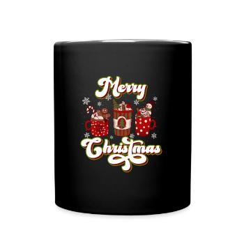 Merry Christmas Glühweinbude Weihnachten - Tasse einfarbig - Schwarz - Vorne