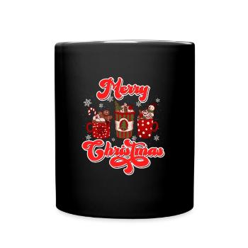 Merry Christmas Glühweinbude Weihnachten - Tasse einfarbig - Schwarz - Vorne