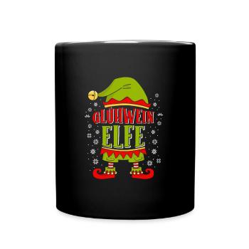 Glühwein Elfe Weihnachtsmarkt Glühweintrinker - Tasse einfarbig - Schwarz - Vorne