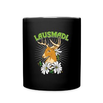 Lausmadl Bayerisches Trachten Shirt Frauen - Tasse einfarbig - Schwarz - Vorne