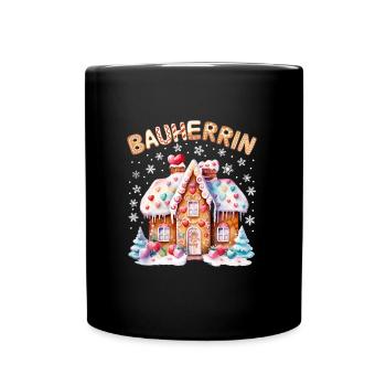 Lebkuchenhaus Bauherrin Weihnachten Backen - Tasse einfarbig - Schwarz - Vorne