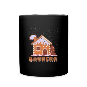 Lebkuchenhaus Bauherr Lebkuchengebäck Backen - Tasse einfarbig - Schwarz - Vorne