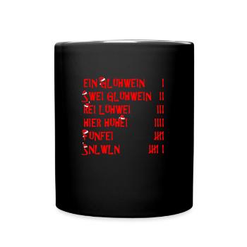 Weihnachten Ein Glühwein Swei Glühwein Rei - Tasse einfarbig - Schwarz - Vorne