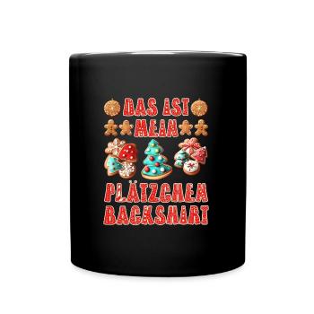 Bäcker Das ist mein Plätzchen Back Shirt Backen - Tasse einfarbig - Schwarz - Vorne