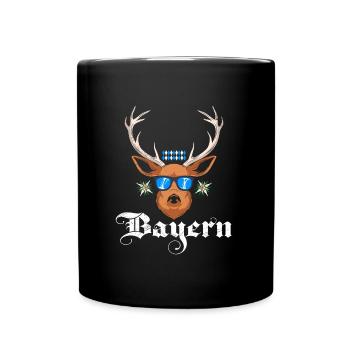 Bayern Blau Weiß Freistaat Bayern Bayerisch - Tasse einfarbig - Schwarz - Vorne