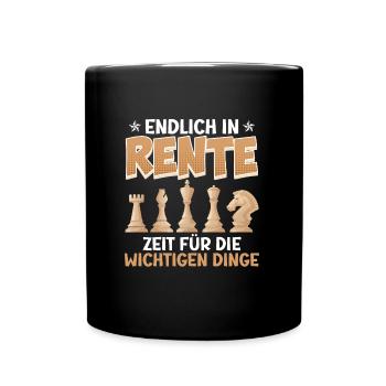 Endlich in Rente Zeit für die Wichtigen Dinge - Tasse einfarbig - Schwarz - Vorne