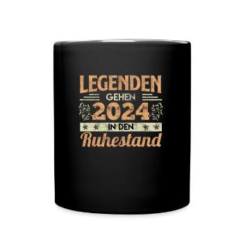 Legenden gehen 2024 in den Ruhestand Rentner - Tasse einfarbig - Schwarz - Vorne
