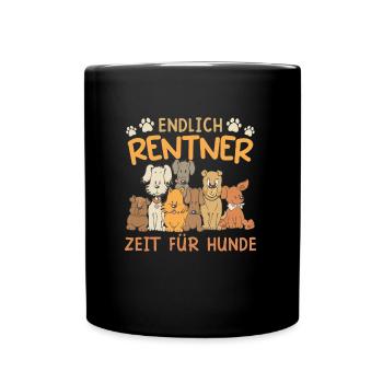 Endlich Rentner Zeit für meine Hunde Rente - Tasse einfarbig - Schwarz - Vorne