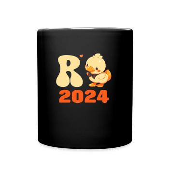 Rente 2024 Entchen Rentenalter Renteneintritt - Tasse einfarbig - Schwarz - Vorne