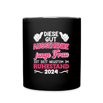 Rente Diese gut Aussehende Junge Frau im Ruhestand - Tasse einfarbig - Schwarz - Vorne