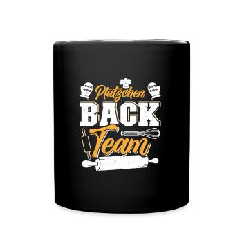 Plätzchen Back Team Weihnachtsgebäck Kekse - Tasse einfarbig - Schwarz - Vorne