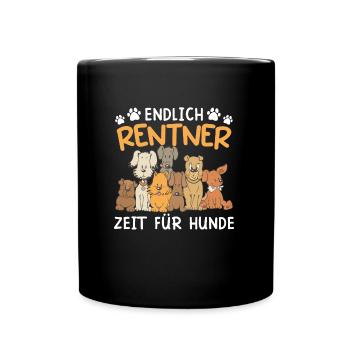 Endlich Rentner Zeit für meine Hunde Rente - Tasse einfarbig - Schwarz - Vorne