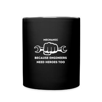 Mechaniker lustige Sprüche - Tasse einfarbig - Schwarz - Vorne