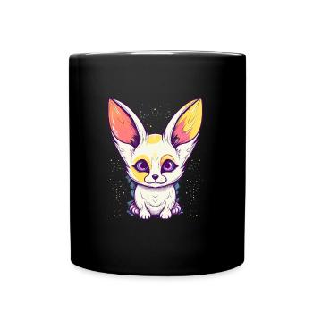 Cute Anime Style Fox Kawaii - Full Colour Mug - black - Front