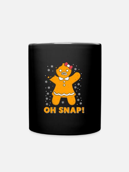 Lebkuchenmann Oh Snap! Lebkuchen Weihnachten - Tasse einfarbig - Schwarz