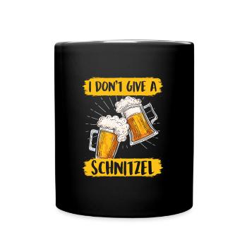 Schnitzel Shirt Bayerisch I don't Give a Schnitzel - Tasse einfarbig - Schwarz - Vorne