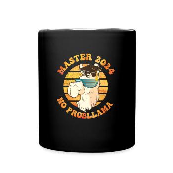 Master 2024 No Prob Llama Masterabschluss - Tasse einfarbig - Schwarz - Vorne