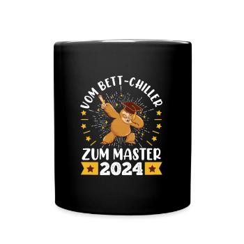 Masterarbeit Bestanden Vom Bett-Chiller zum Master - Tasse einfarbig - Schwarz - Vorne