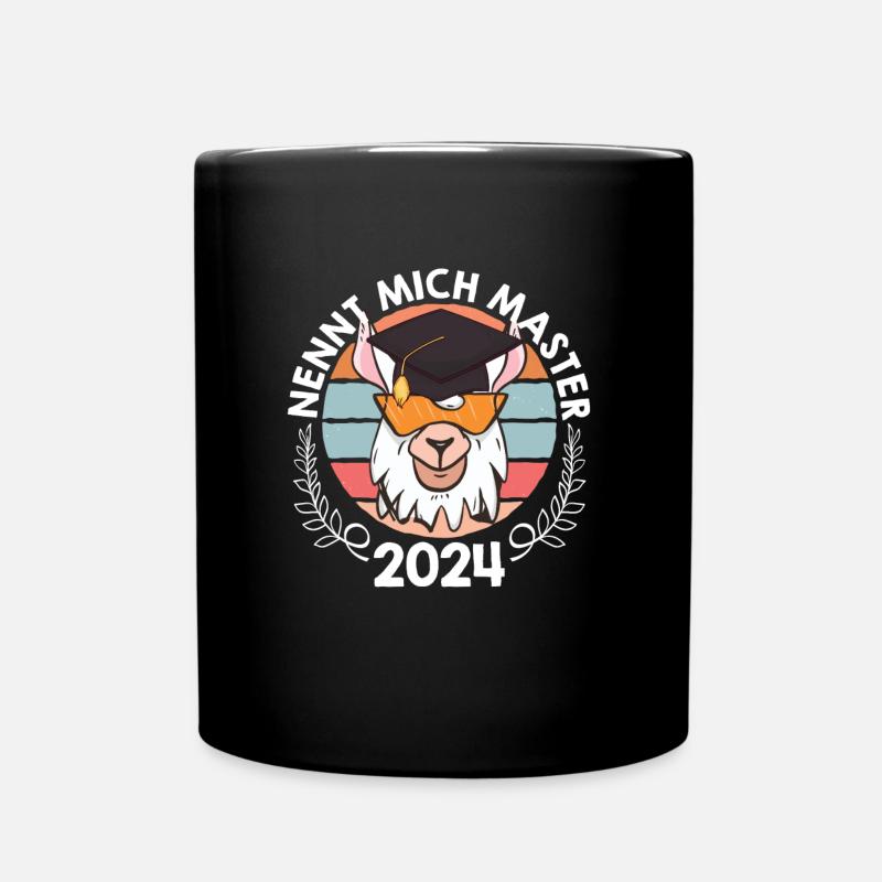 Masterabschluss Nennt mich Master 2024 Lama - Tasse einfarbig - Schwarz