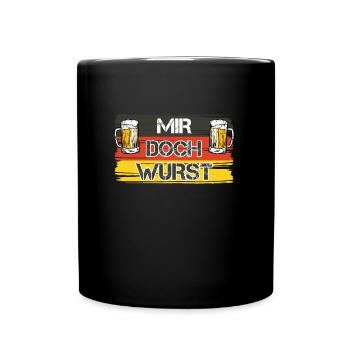 Deutschland Shirt Mir doch Wurst Bierkrug - Tasse einfarbig - Schwarz - Vorne
