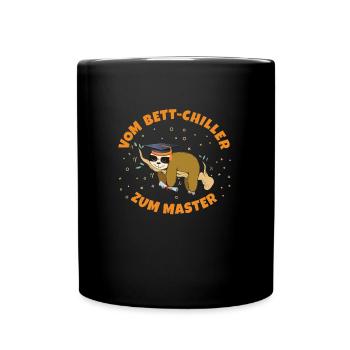 Masterarbeit Geschafft Vom Bett-Chiller zum Master - Tasse einfarbig - Schwarz - Vorne