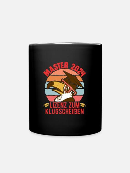 Master 2024 Lizenz zum Klugscheißen Bestanden - Tasse einfarbig - Schwarz
