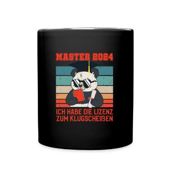 Masterabschluss Master 2024 Lizenz zum - Tasse einfarbig - Schwarz - Vorne