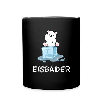 Winterbaden Eisbader Winterbad Kälteresistent - Tasse einfarbig - Schwarz - Vorne
