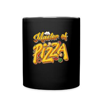 Pizzabäcker Master of Pizza Backfans Pizza Fan - Tasse einfarbig - Schwarz - Vorne