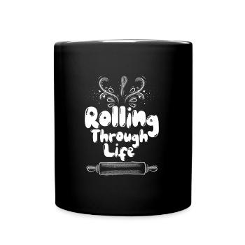 Backstube Rolling Through Life Backliebhaber - Tasse einfarbig - Schwarz - Vorne