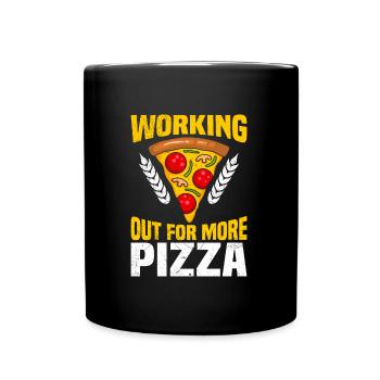 Lose weight for more pizza pizza lovers pizza - Full Colour Mug - black - Front