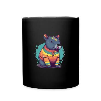 Süßer Anime -Stil Malayan Kawaii - Tasse einfarbig - Schwarz - Vorne