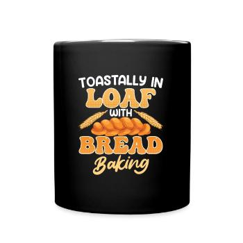 Brotbacken grillé dans un pain avec cuisson du pain - Mug uni - noir - Devant