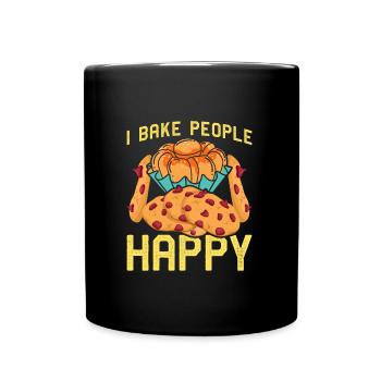 Cookie Baking I Bake People Happy Christmas - Full Colour Mug - black - Front