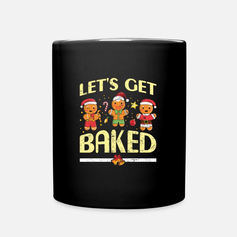 Lebkuchenmänner Let's get Baked Weihnachten - Tasse einfarbig - Schwarz