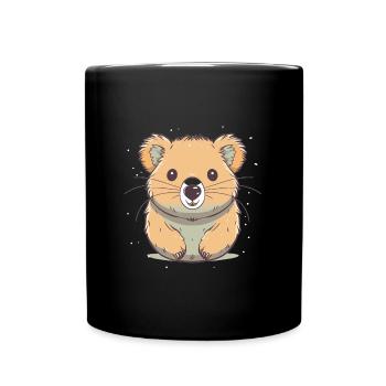 Netter Anime -Stil Quokka Kawaii - Tasse einfarbig - Schwarz - Vorne