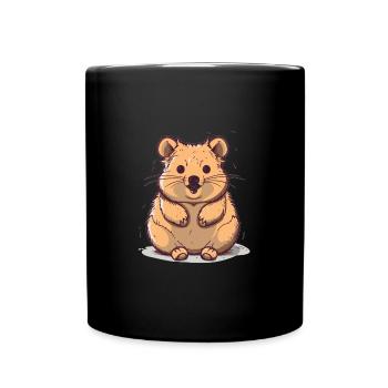 Netter Anime -Stil Quokka Kawaii - Tasse einfarbig - Schwarz - Vorne
