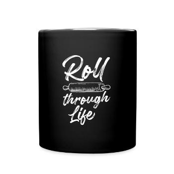 Teigroller Roll through Life Backfans Konditor - Tasse einfarbig - Schwarz - Vorne