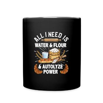 All I Need is Water and Flour Baker - Full Colour Mug - black - Front