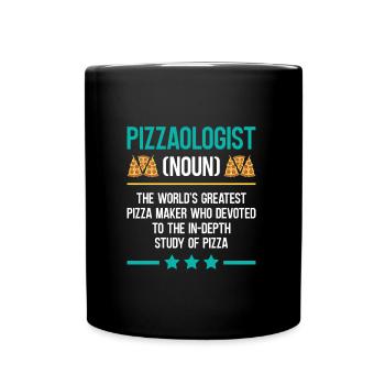 Pizzabacken Pizzaologist Backliebhaber Pizza - Tasse einfarbig - Schwarz - Vorne