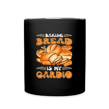 Baking Bread is my Cardio Brotbacken Backfans - Tasse einfarbig - Schwarz - Vorne