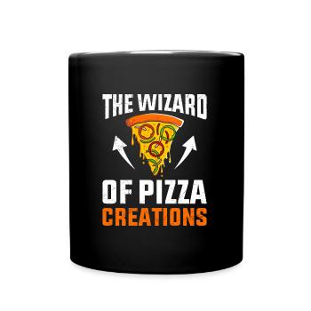 Pizza-Gott der seine Kunst Beherrscht Pizzateig - Tasse einfarbig - Schwarz - Vorne