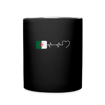 Heartbeat Algeria Man Algerian Humor - Full Colour Mug - black - Front