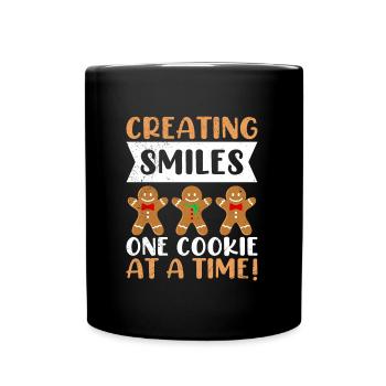 Gingerbread Creating Smiles One Cookie at a Time! - Full Colour Mug - black - Front